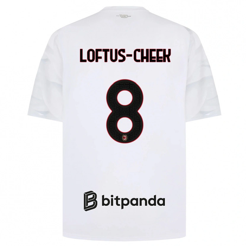 Danxen Kinder Ruben Loftus-Cheek #8 Weiß Rot Schwarz Auswärtstrikot Trikot 2026/27 T-Shirt