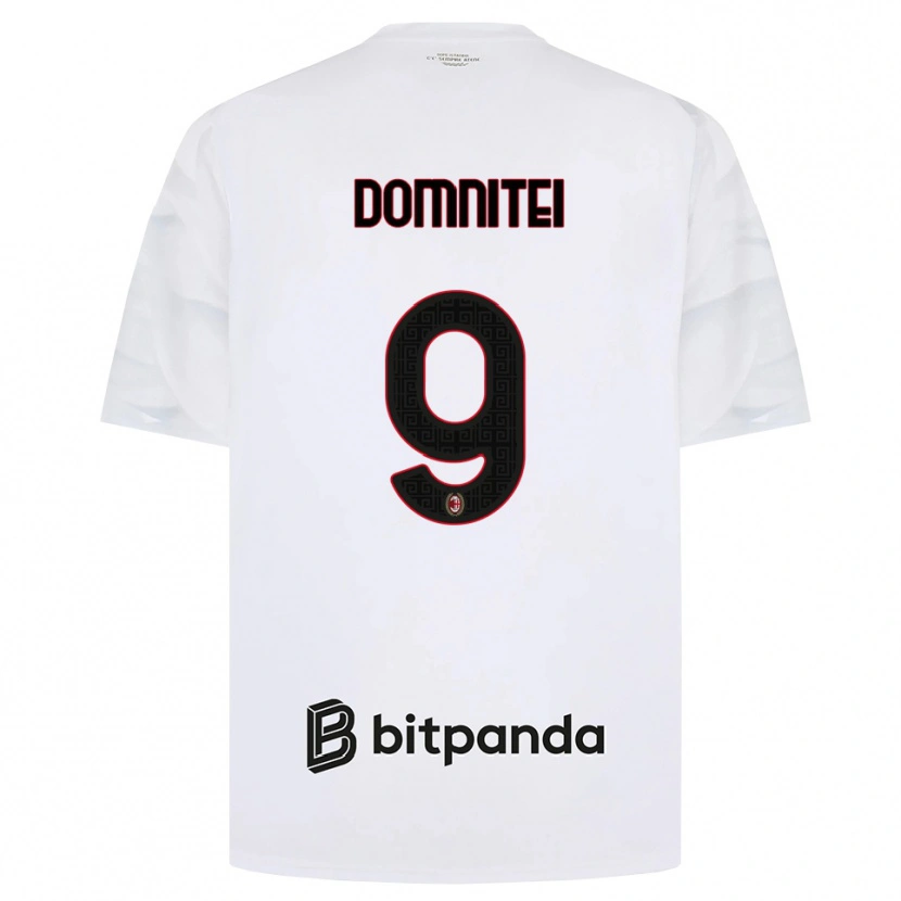 Danxen Kinder Francesco Domniței #9 Weiß Rot Schwarz Auswärtstrikot Trikot 2026/27 T-Shirt