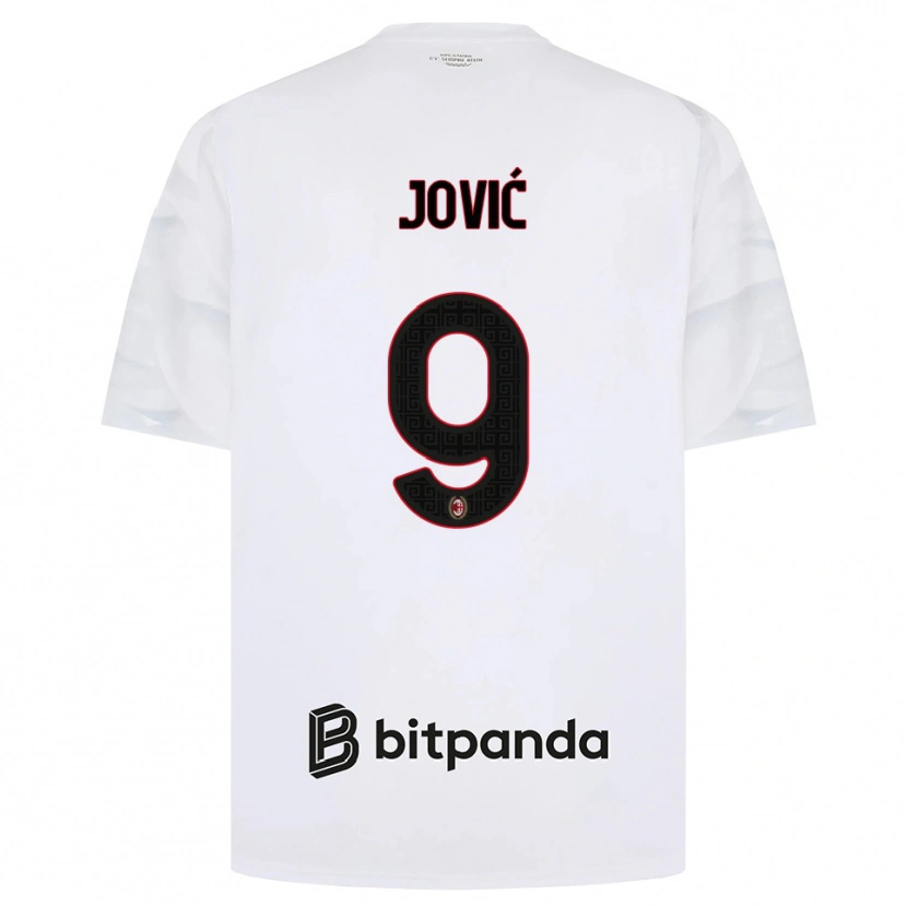 Danxen Kinder Luka Jovic #9 Weiß Rot Schwarz Auswärtstrikot Trikot 2026/27 T-Shirt