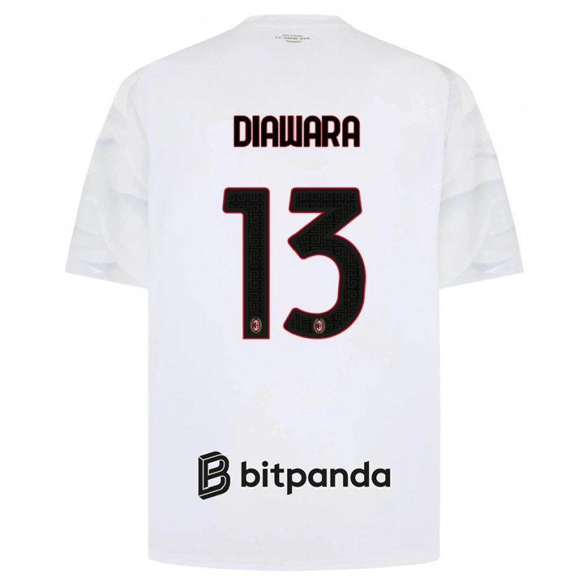 Danxen Kinder Sankhoun Diawara #13 Weiß Rot Schwarz Auswärtstrikot Trikot 2026/27 T-Shirt
