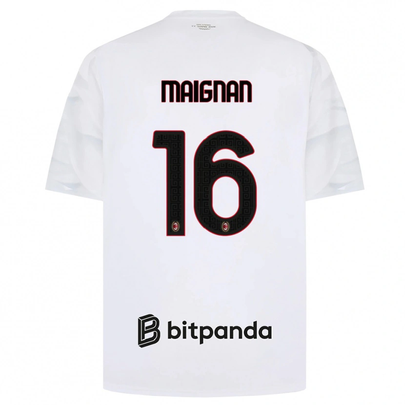 Danxen Kinder Mike Maignan #16 Weiß Rot Schwarz Auswärtstrikot Trikot 2026/27 T-Shirt