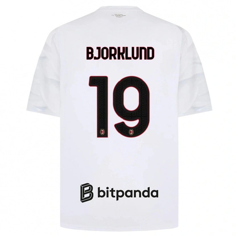 Danxen Kinder Lukas Bjorklund #19 Weiß Rot Schwarz Auswärtstrikot Trikot 2026/27 T-Shirt