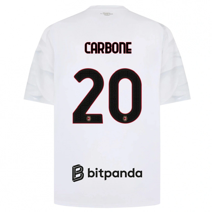 Danxen Kinder Emanuele Carbone #20 Weiß Rot Schwarz Auswärtstrikot Trikot 2026/27 T-Shirt