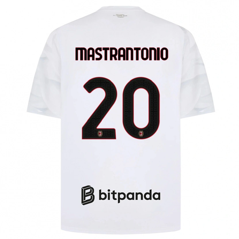 Danxen Kinder Davide Mastrantonio #20 Weiß Rot Schwarz Auswärtstrikot Trikot 2026/27 T-Shirt