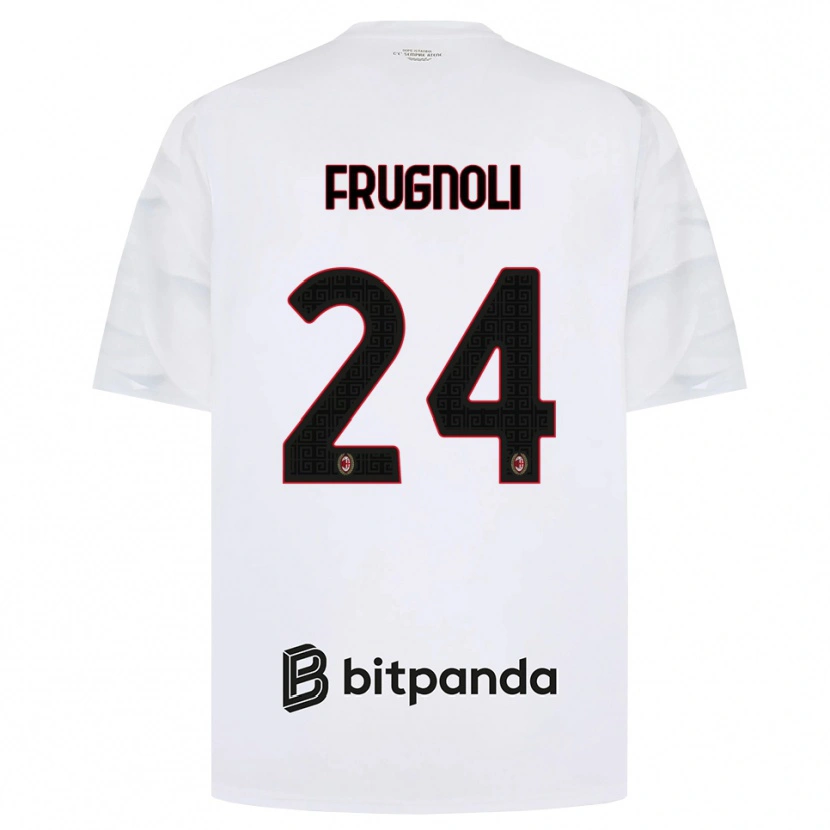 Danxen Kinder Leonardo Frugnoli #24 Weiß Rot Schwarz Auswärtstrikot Trikot 2026/27 T-Shirt