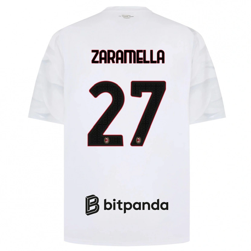 Danxen Kinder Mattia Zaramella #27 Weiß Rot Schwarz Auswärtstrikot Trikot 2026/27 T-Shirt
