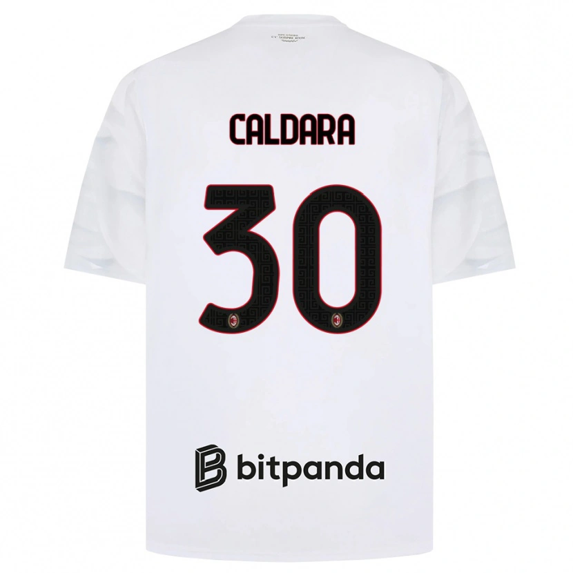 Danxen Kinder Mattia Caldara #30 Weiß Rot Schwarz Auswärtstrikot Trikot 2026/27 T-Shirt