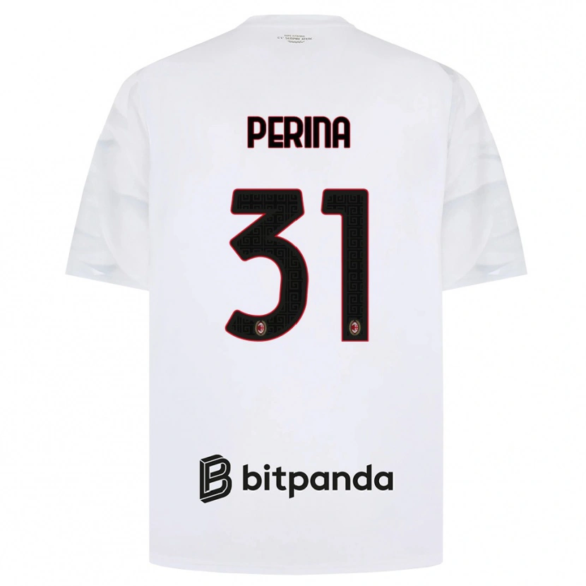 Danxen Kinder Gioele Perina #31 Weiß Rot Schwarz Auswärtstrikot Trikot 2026/27 T-Shirt