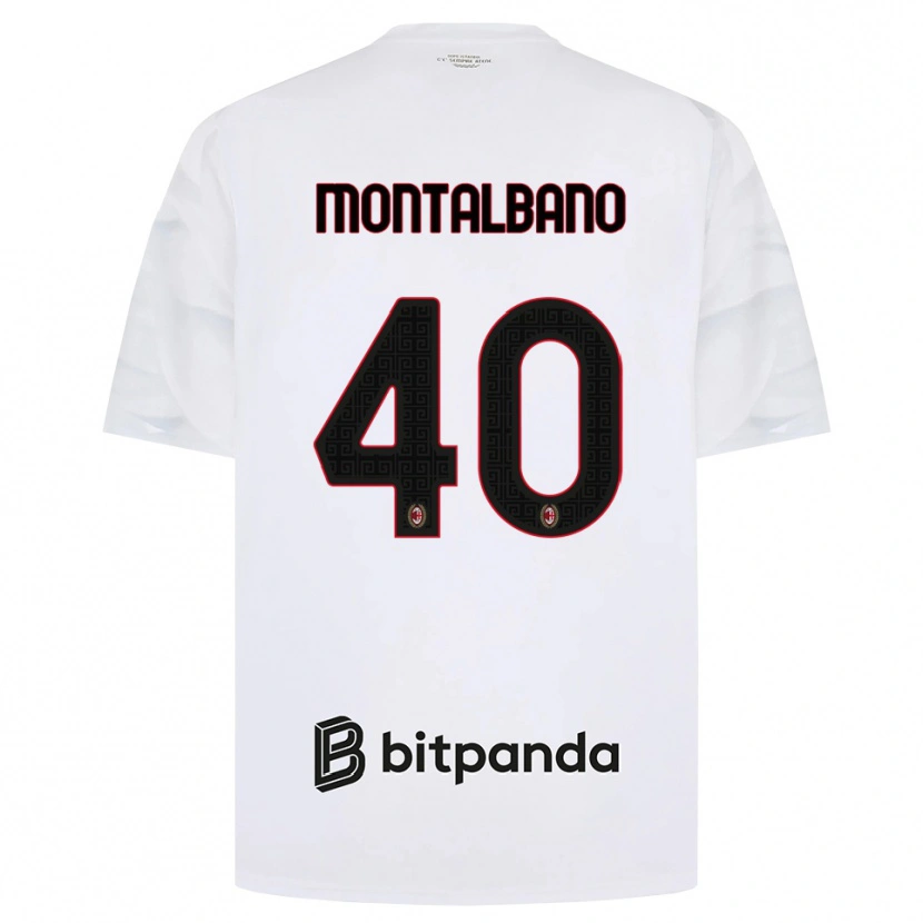 Danxen Kinder Nicolo Montalbano #40 Weiß Rot Schwarz Auswärtstrikot Trikot 2026/27 T-Shirt