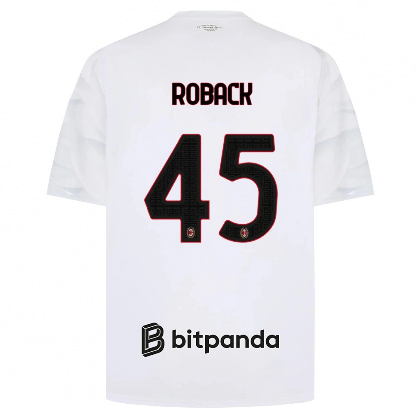 Danxen Kinder Emil Roback #45 Weiß Rot Schwarz Auswärtstrikot Trikot 2026/27 T-Shirt