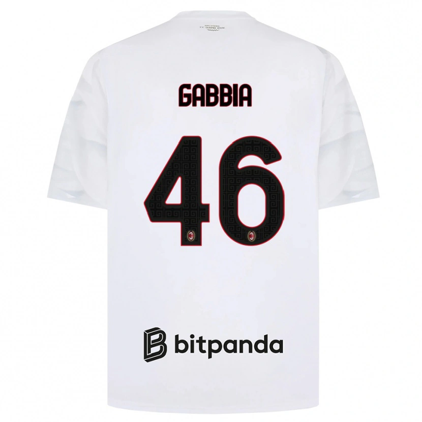 Danxen Kinder Matteo Gabbia #46 Weiß Rot Schwarz Auswärtstrikot Trikot 2026/27 T-Shirt