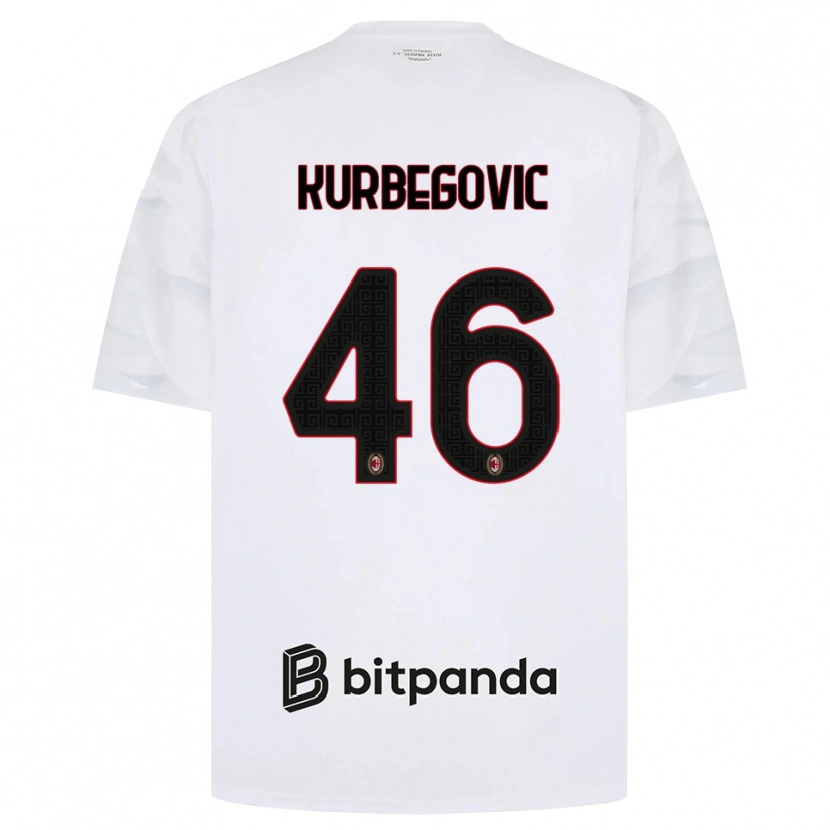 Danxen Kinder Dino Kurbegovic #46 Weiß Rot Schwarz Auswärtstrikot Trikot 2026/27 T-Shirt