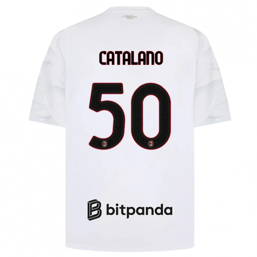 Danxen Kinder Alessio Catalano #50 Weiß Rot Schwarz Auswärtstrikot Trikot 2026/27 T-Shirt