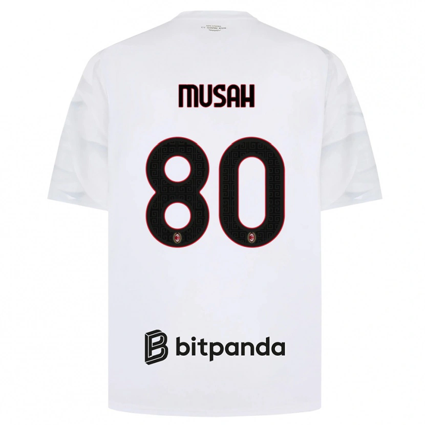 Danxen Kinder Yunus Musah #80 Weiß Rot Schwarz Auswärtstrikot Trikot 2026/27 T-Shirt