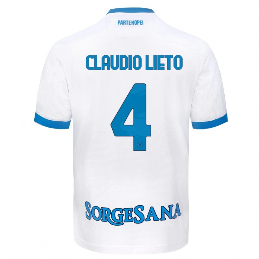 Danxen Kinder Claudio Lieto #4 Weiß Hellblau Auswärtstrikot Trikot 2026/27 T-Shirt
