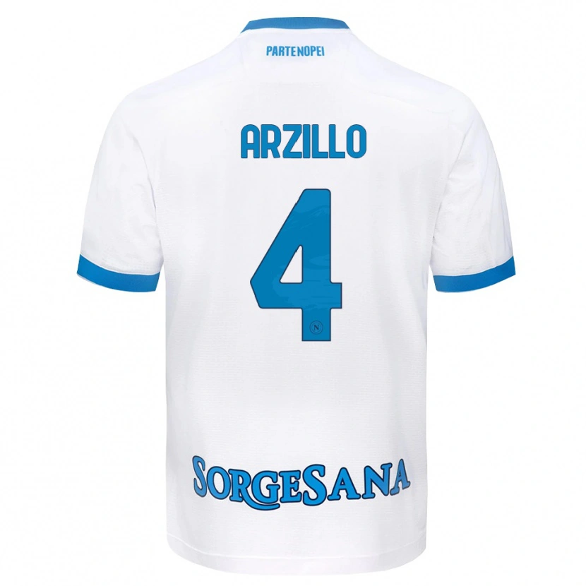 Danxen Kinder Antonino Arzillo #4 Weiß Hellblau Auswärtstrikot Trikot 2026/27 T-Shirt