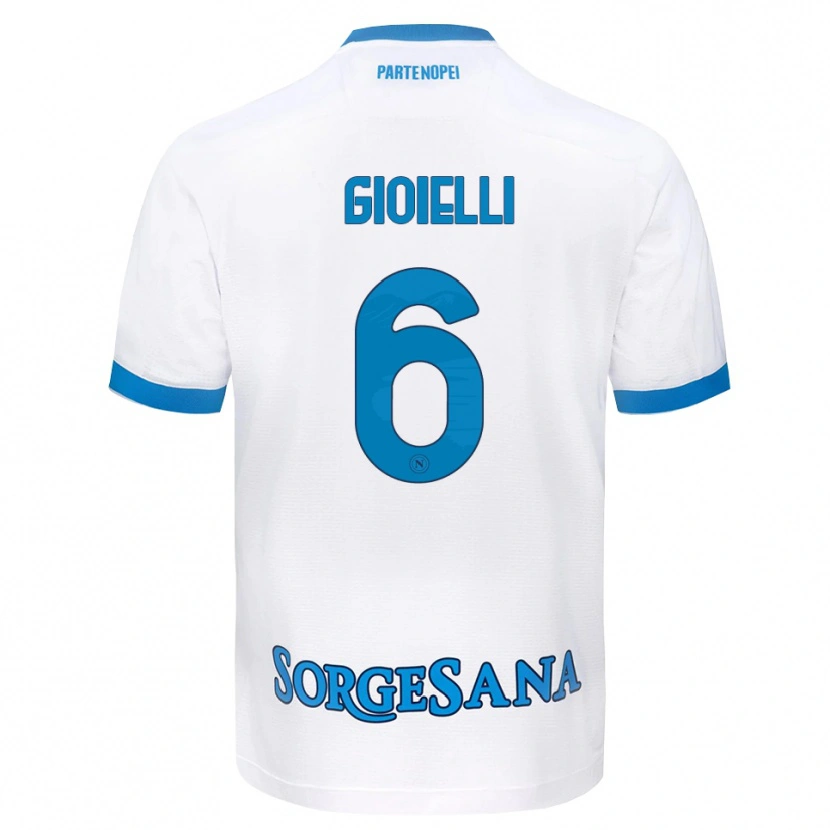 Danxen Kinder Francesco Pio Gioielli #6 Weiß Hellblau Auswärtstrikot Trikot 2026/27 T-Shirt