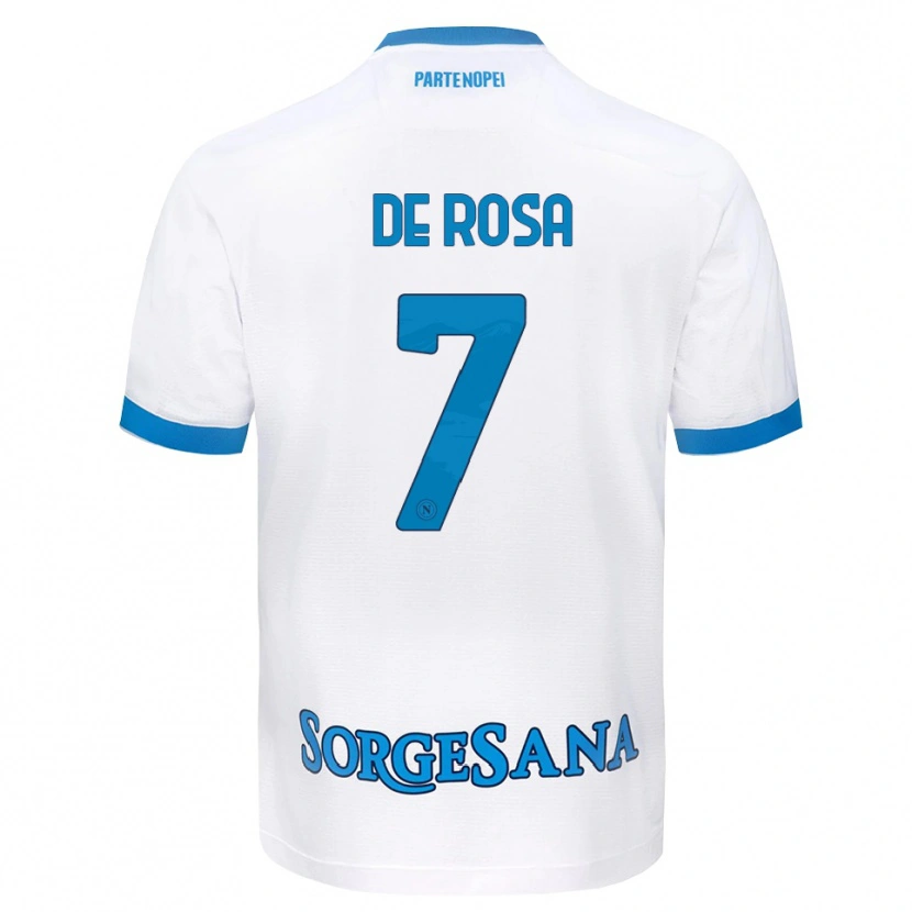 Danxen Kinder Vincenzo De Rosa #7 Weiß Hellblau Auswärtstrikot Trikot 2026/27 T-Shirt
