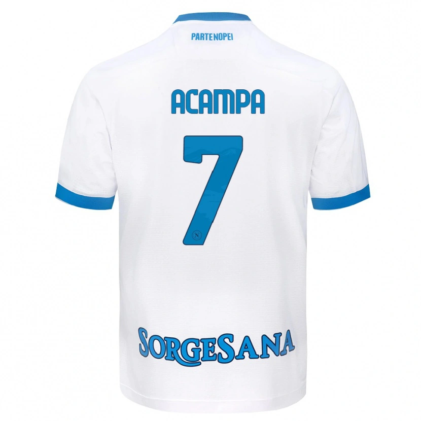 Danxen Kinder Davide Acampa #7 Weiß Hellblau Auswärtstrikot Trikot 2026/27 T-Shirt