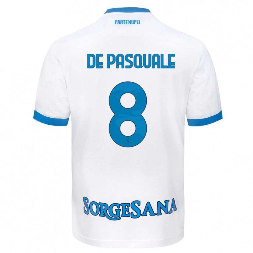 Danxen Kinder Dylan De Pasquale #8 Weiß Hellblau Auswärtstrikot Trikot 2026/27 T-Shirt