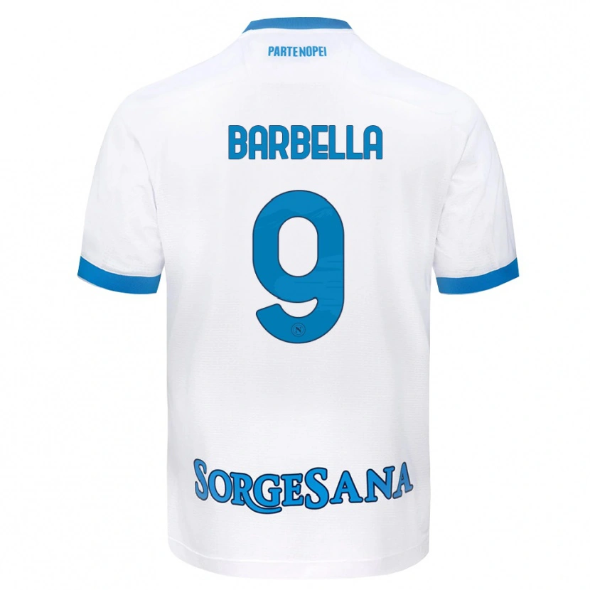 Danxen Kinder Michele Barbella #9 Weiß Hellblau Auswärtstrikot Trikot 2026/27 T-Shirt