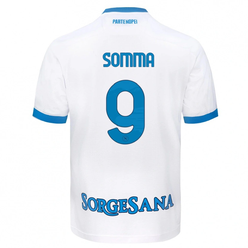 Danxen Kinder Stanislao Somma #9 Weiß Hellblau Auswärtstrikot Trikot 2026/27 T-Shirt