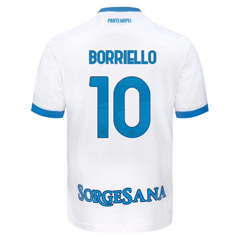 Danxen Kinder Salvatore Borriello #10 Weiß Hellblau Auswärtstrikot Trikot 2026/27 T-Shirt