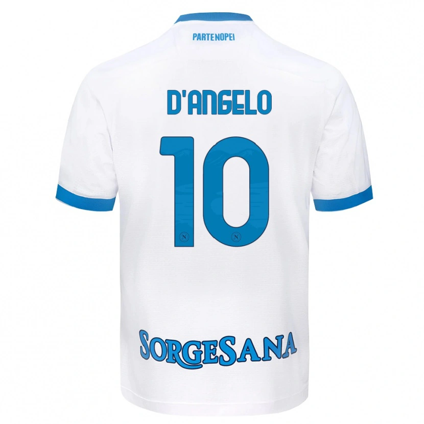 Danxen Kinder Davide D'angelo #10 Weiß Hellblau Auswärtstrikot Trikot 2026/27 T-Shirt