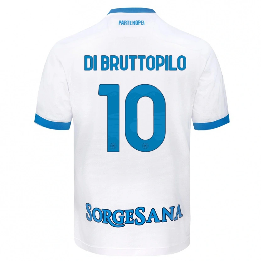 Danxen Kinder Giuseppe Ambrosino Di Bruttopilo #10 Weiß Hellblau Auswärtstrikot Trikot 2026/27 T-Shirt