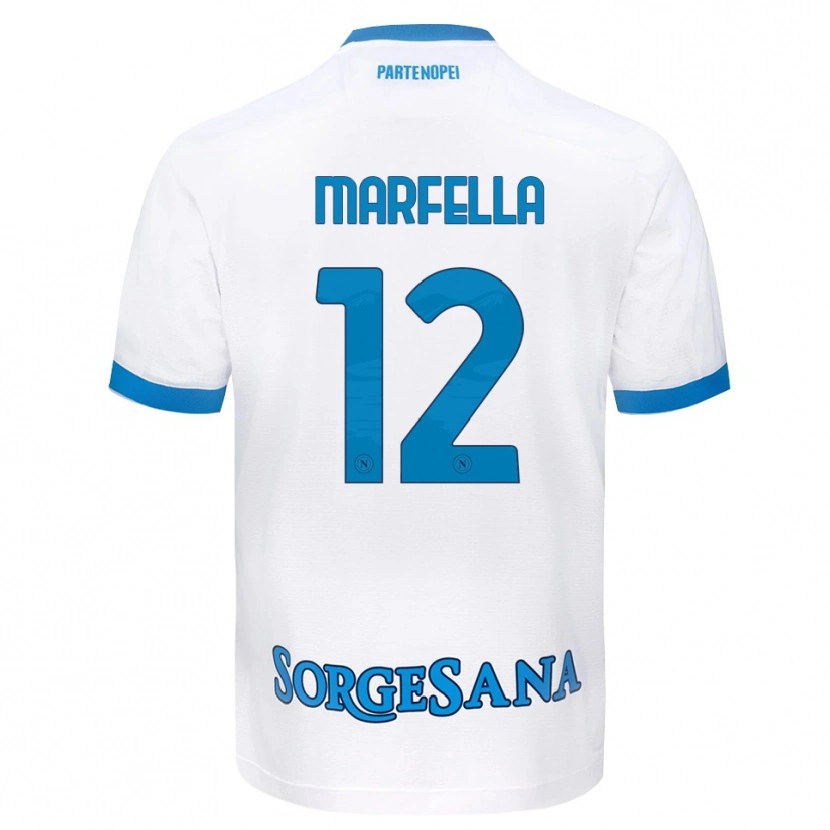 Danxen Kinder Davide Marfella #12 Weiß Hellblau Auswärtstrikot Trikot 2026/27 T-Shirt