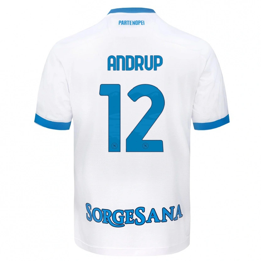 Danxen Kinder Klara Lena Elisabeth Andrup #12 Weiß Hellblau Auswärtstrikot Trikot 2026/27 T-Shirt