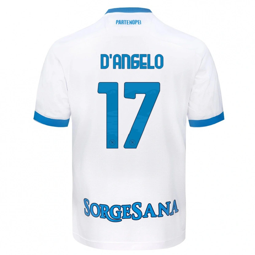 Danxen Kinder Giuseppe D'angelo #17 Weiß Hellblau Auswärtstrikot Trikot 2026/27 T-Shirt