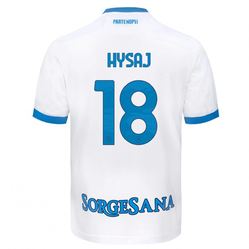 Danxen Kinder Daniel Hysaj #18 Weiß Hellblau Auswärtstrikot Trikot 2026/27 T-Shirt