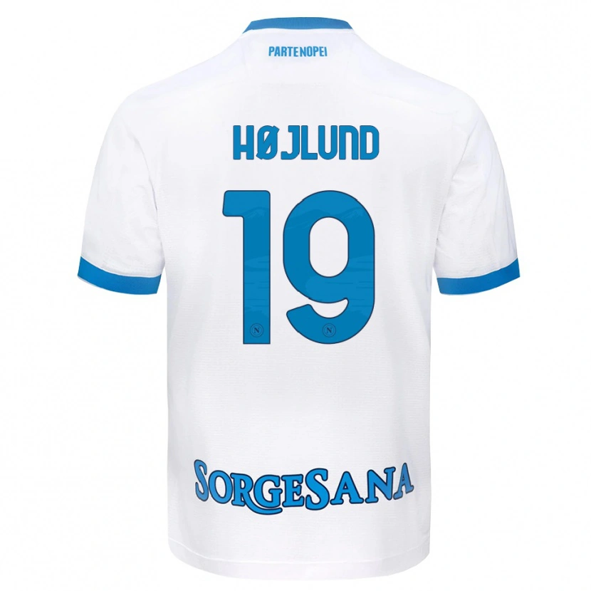Danxen Kinder Rasmus Højlund #19 Weiß Hellblau Auswärtstrikot Trikot 2026/27 T-Shirt