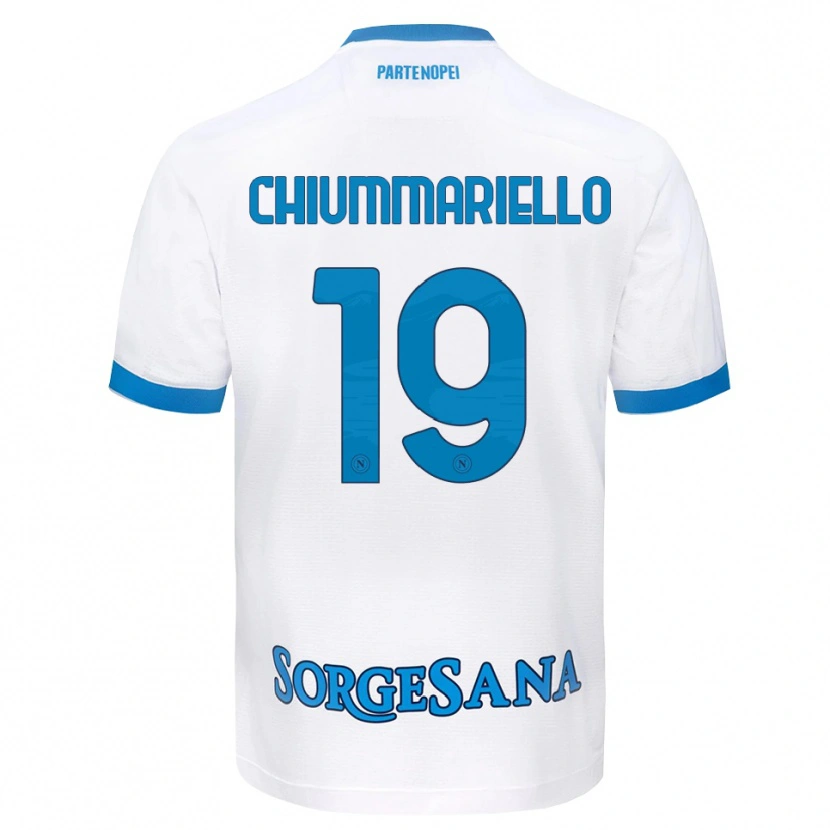 Danxen Kinder Andrea Chiummariello #19 Weiß Hellblau Auswärtstrikot Trikot 2026/27 T-Shirt
