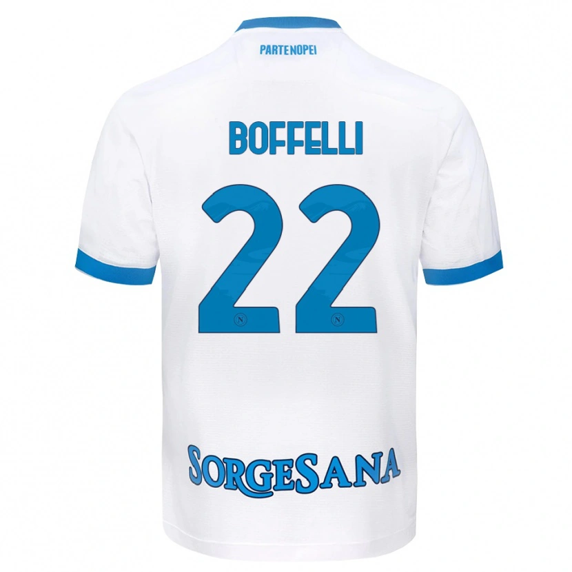 Danxen Kinder Valerio Boffelli #22 Weiß Hellblau Auswärtstrikot Trikot 2026/27 T-Shirt