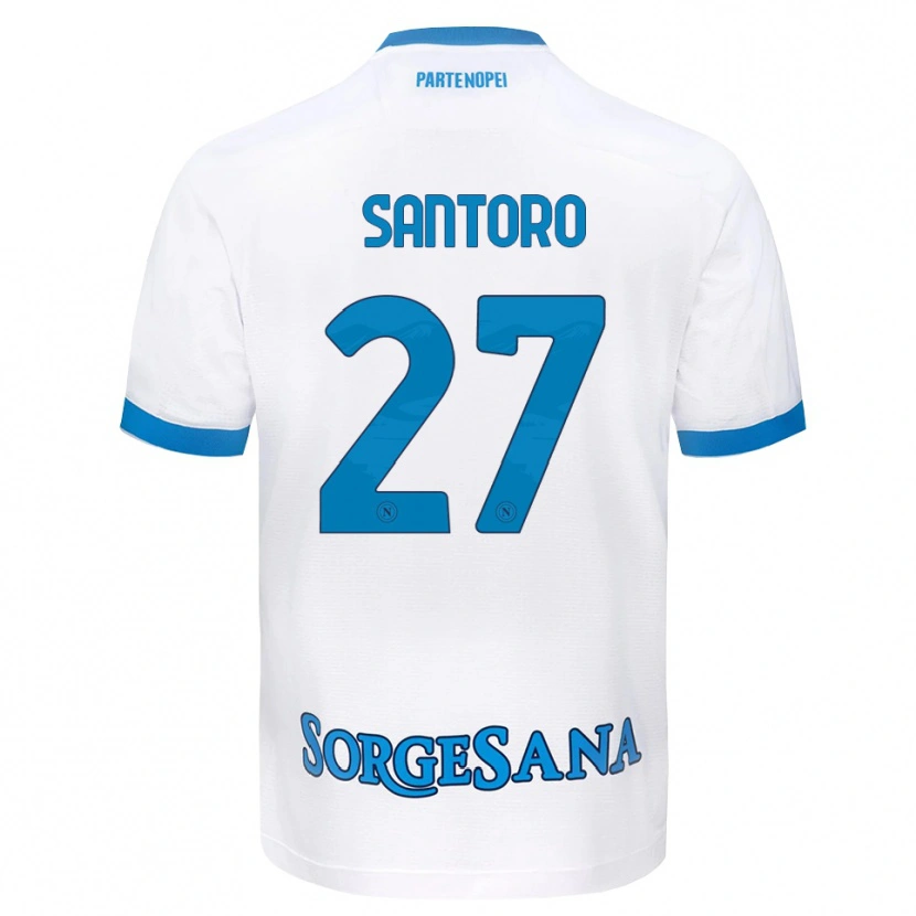 Danxen Kinder Erika Santoro #27 Weiß Hellblau Auswärtstrikot Trikot 2026/27 T-Shirt
