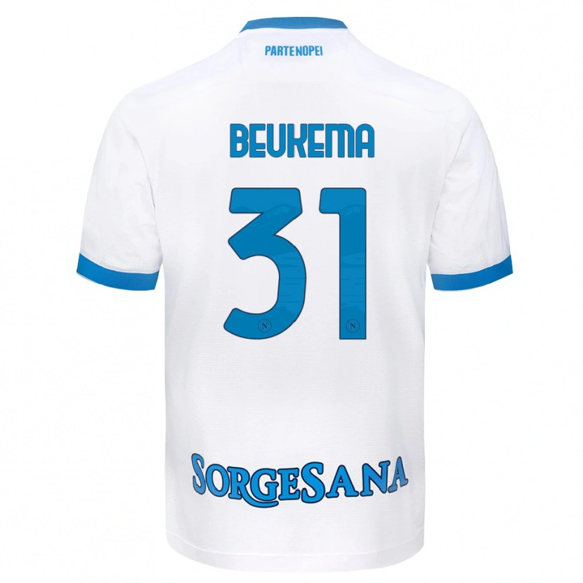 Danxen Kinder Sam Beukema #31 Weiß Hellblau Auswärtstrikot Trikot 2026/27 T-Shirt