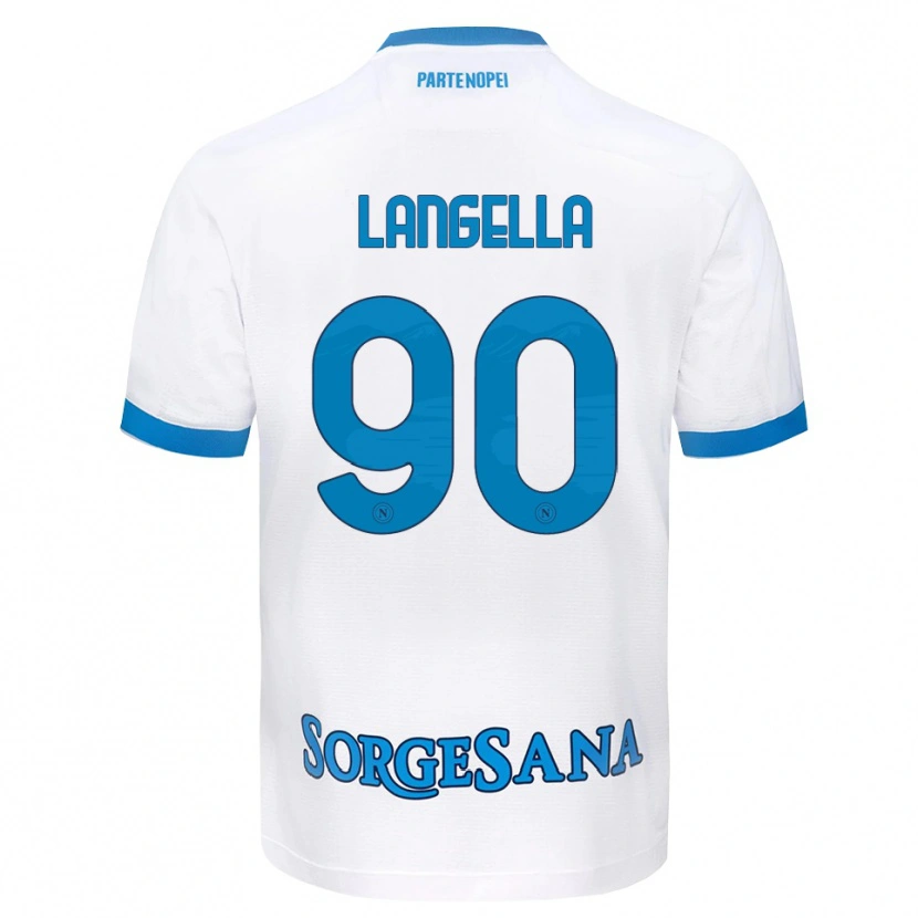 Danxen Kinder Gabriella Langella #90 Weiß Hellblau Auswärtstrikot Trikot 2026/27 T-Shirt
