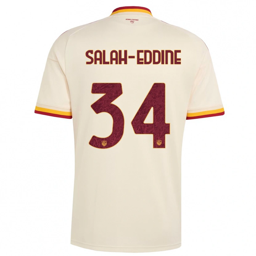 Danxen Kinder Anass Salah-Eddine #34 Champagner Rot Gelb Auswärtstrikot Trikot 2026/27 T-Shirt