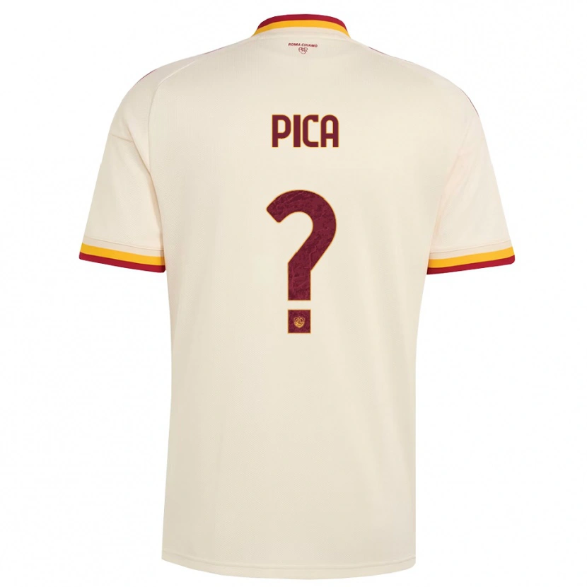 Danxen Kinder Mattia Pica #0 Champagner Rot Gelb Auswärtstrikot Trikot 2026/27 T-Shirt