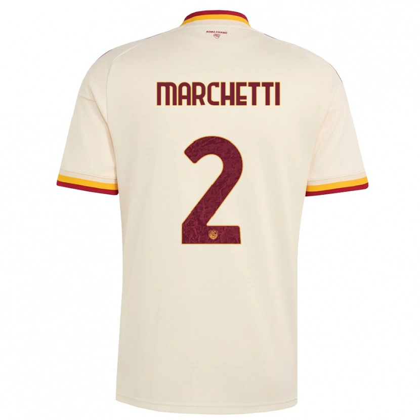 Danxen Kinder Tommaso Marchetti #2 Champagner Rot Gelb Auswärtstrikot Trikot 2026/27 T-Shirt