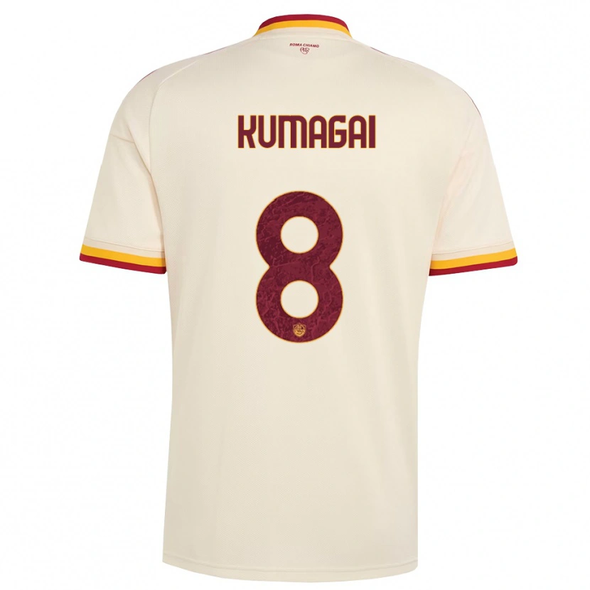 Danxen Kinder Saki Kumagai #8 Champagner Rot Gelb Auswärtstrikot Trikot 2026/27 T-Shirt