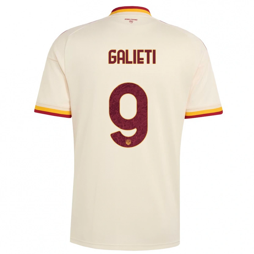 Danxen Kinder Leonardo Galieti #9 Champagner Rot Gelb Auswärtstrikot Trikot 2026/27 T-Shirt