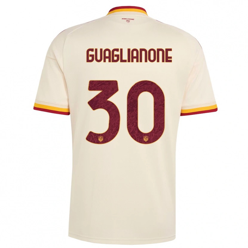 Danxen Kinder Mattia Guaglianone #30 Champagner Rot Gelb Auswärtstrikot Trikot 2026/27 T-Shirt