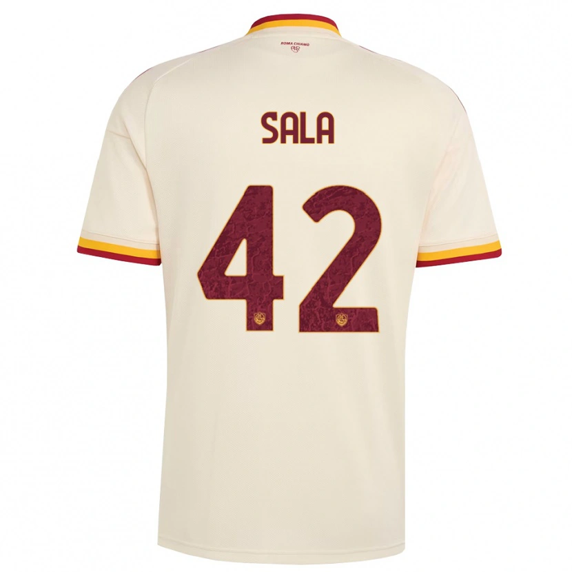 Danxen Kinder Edoardo Sala #42 Champagner Rot Gelb Auswärtstrikot Trikot 2026/27 T-Shirt