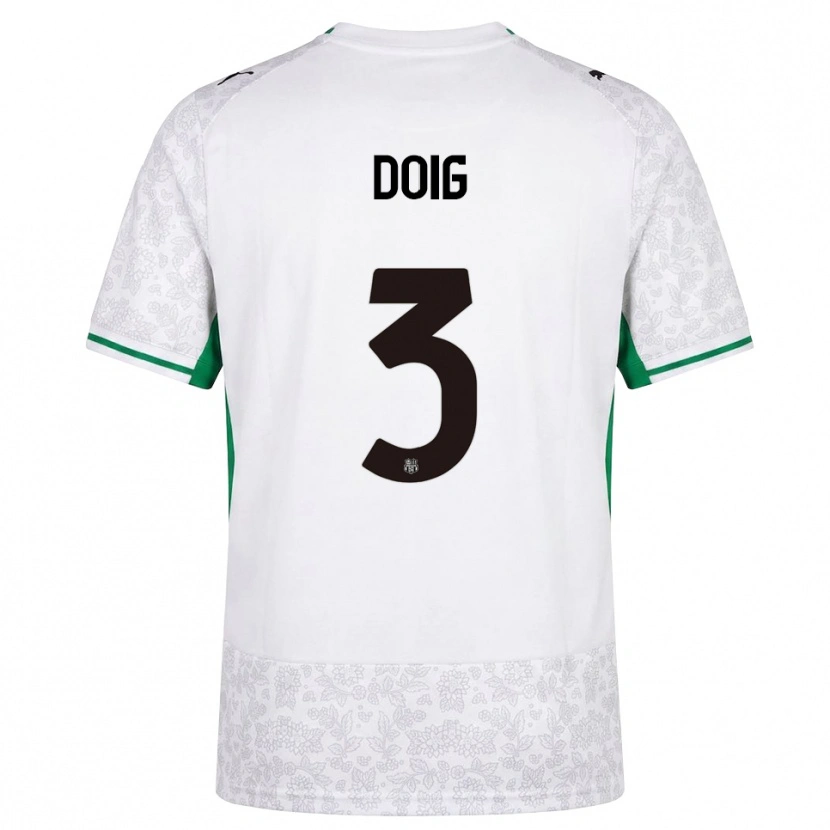 Danxen Kinder Josh Doig #3 Weiß Schwarz Grün Auswärtstrikot Trikot 2026/27 T-Shirt