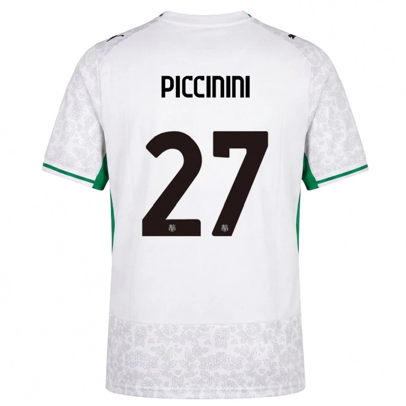 Danxen Kinder Stefano Piccinini #27 Weiß Schwarz Grün Auswärtstrikot Trikot 2026/27 T-Shirt