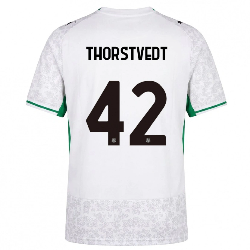 Danxen Kinder Kristian Thorstvedt #42 Weiß Schwarz Grün Auswärtstrikot Trikot 2026/27 T-Shirt