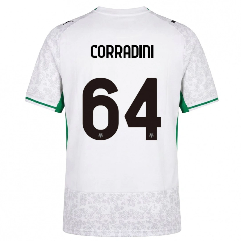 Danxen Kinder Francesco Corradini #64 Weiß Schwarz Grün Auswärtstrikot Trikot 2026/27 T-Shirt